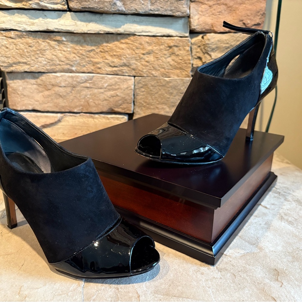 Ann Taylor Black Peep-Toe Stiletto Heels